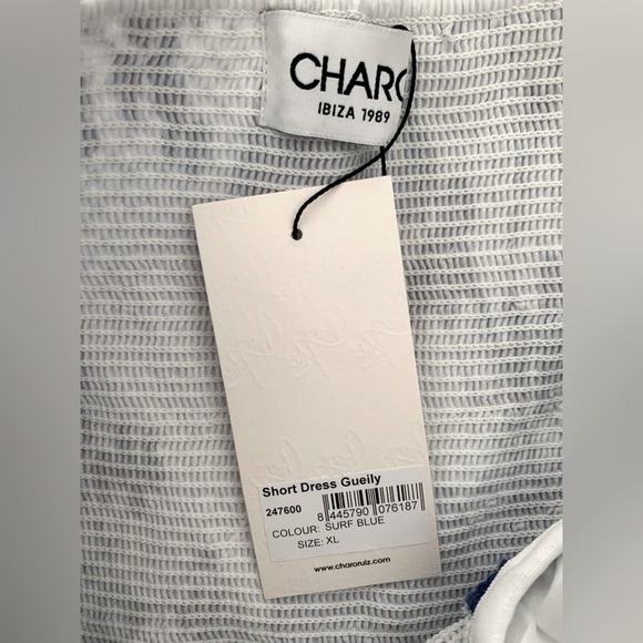 Charo Ruiz GUEILY SHORT DRESS blue and white NWT - Picture 9 of 11